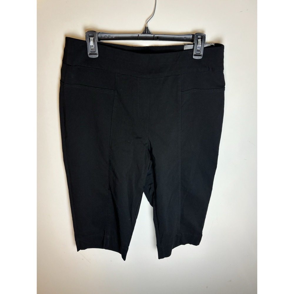 Alfred Dunner Pull On Capri Pants Black Size 10 NWT